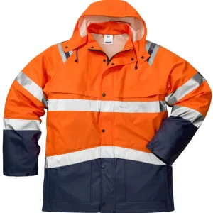 Zertifiziert FRISTADS HighVis Regenjacke Kl.3 4624RS Warnschutz-orange/marine Größe: XS