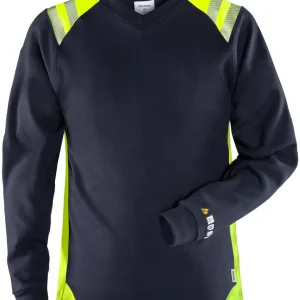 Sonderaktion FRISTADS Flamestat Damen T-Shirt LA 7358 ATS marine/Warnschutz-gelb Größe: XL