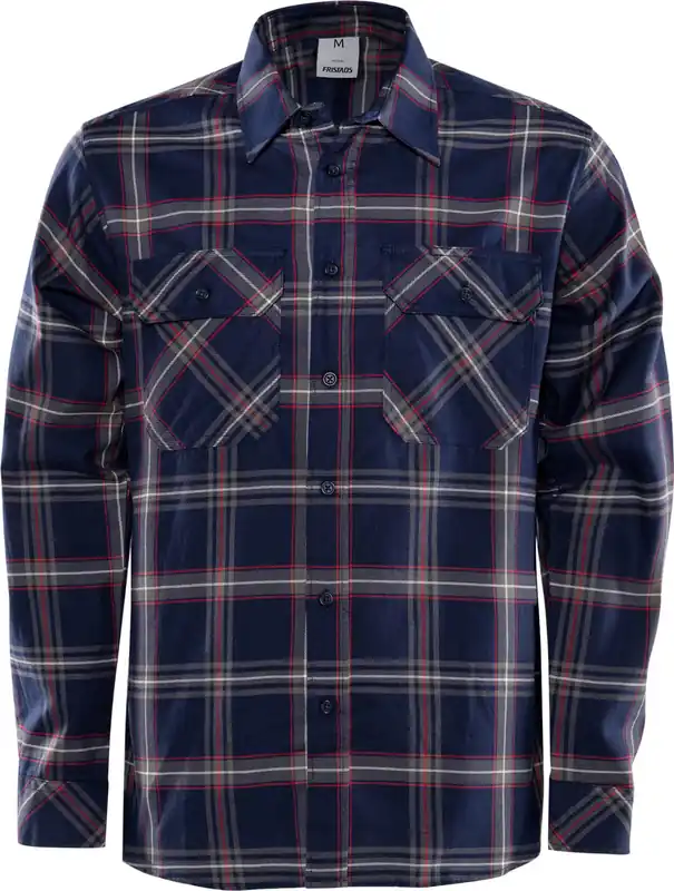 Top-Seller FRISTADS Flanellhemd Langarm 7421 MSF marineblau Größe: L