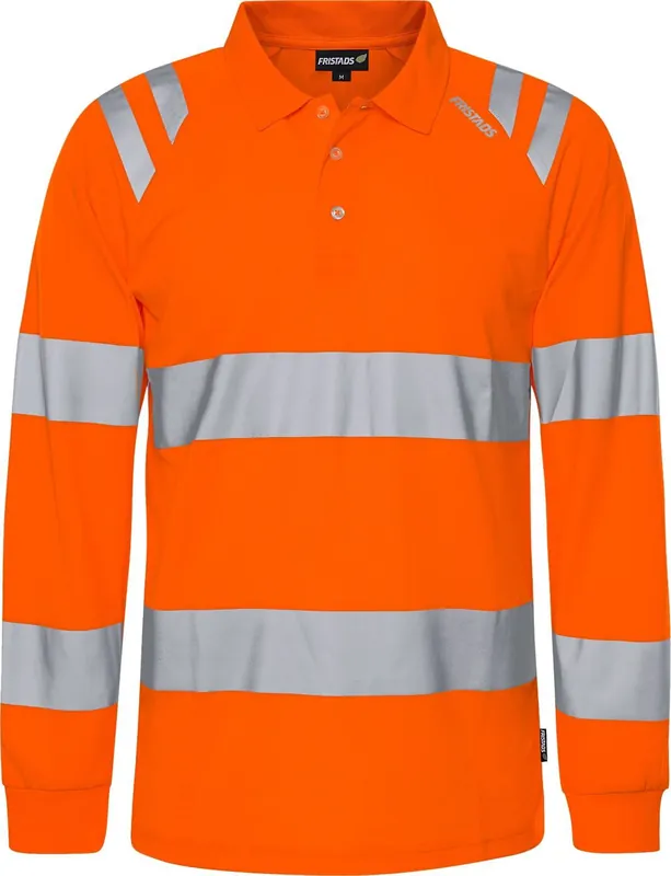 Sichere Zahlung FRISTADS HiVis Poloshirt lang Kl.3 7864 GPST Warnschutz-orange Größe: 2XL