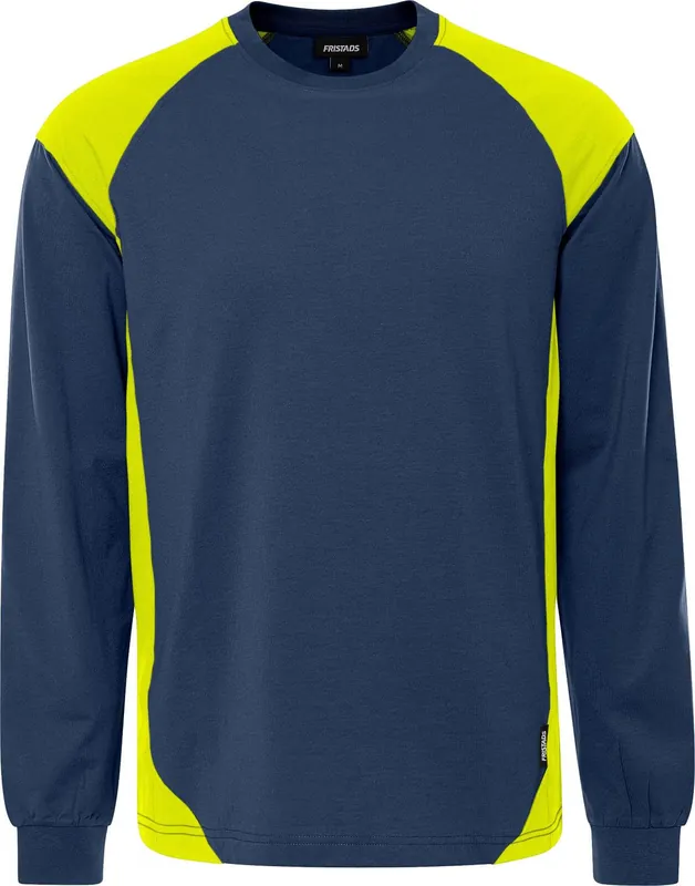 Top-Angebot FRISTADS Langarm-T-Shirt schwarz 7071 GTM marine/Warnsch-gelb Größe: 2XL