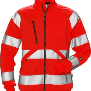 Sonderangebot FRISTADS High Vis Sweatjacke Damen Kl. 3, Warnschutz-rot Größe: 2XL