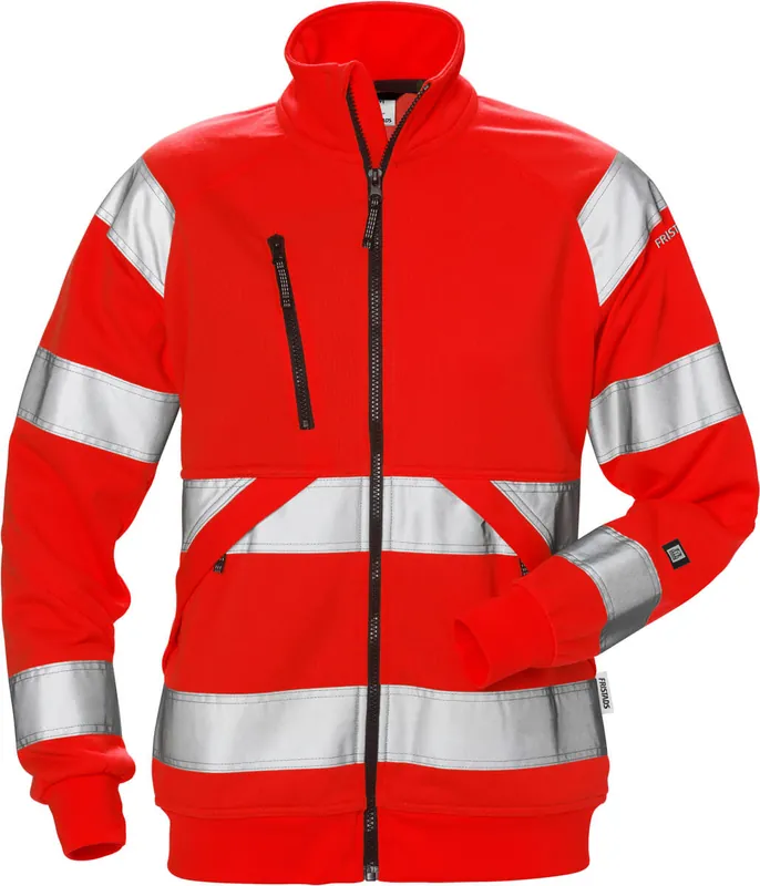 Sonderangebot FRISTADS High Vis Sweatjacke Damen Kl. 3, Warnschutz-rot Größe: 2XL