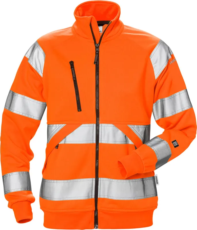 Bestseller FRISTADS High Vis Sweatjacke Damen Kl. 3, Warnschutz-orange Größe: 2XL