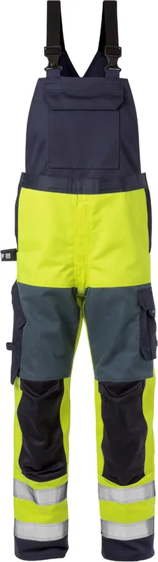 Bestseller FRISTADS Flame High Vis Latzhose Kl.2,Warnschutz-gelb/marine