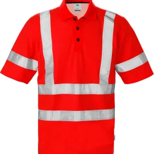Aktuell FRISTADS High Vis Poloshirt 7025 Kl.3 PHV Warnschutz-rot Größe: 2XL