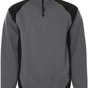 Super-Preis FRISTADS Sweatshirt 7048 GSM grau/schwarz Größe: 2XL