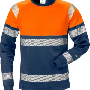 Ausverkauf FRISTADS HighVis T-Shirt Langarm 7519THV Warnschutz-orange/marine Größe: 2XL