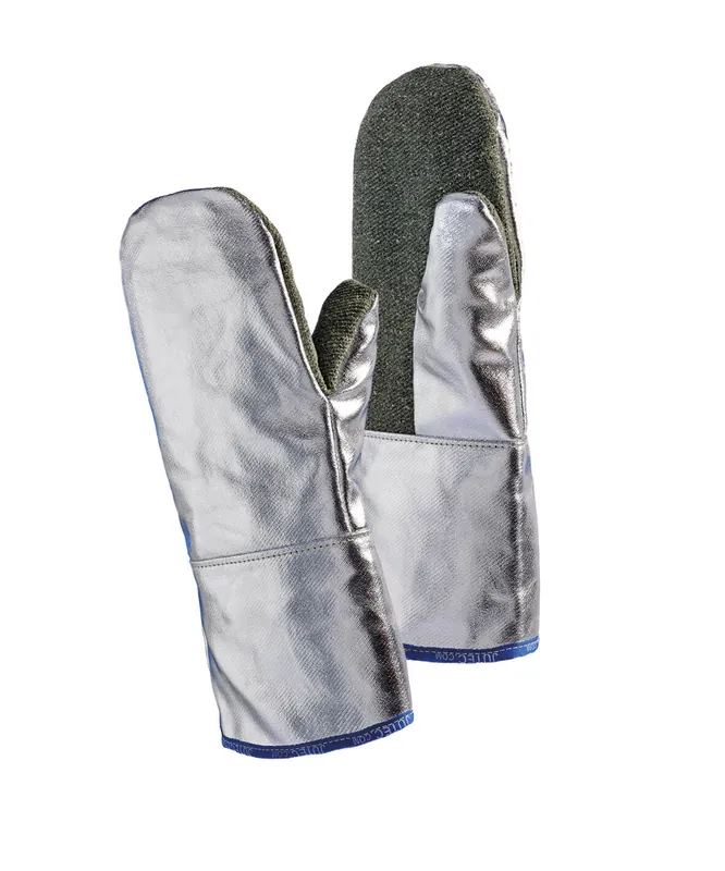 JUTEC Hitzeschutzhandschuh PREOX-ARAMID-Aluminium, bis 600°C, Fauster, 400 mm Länge: 400 mm Geprüft