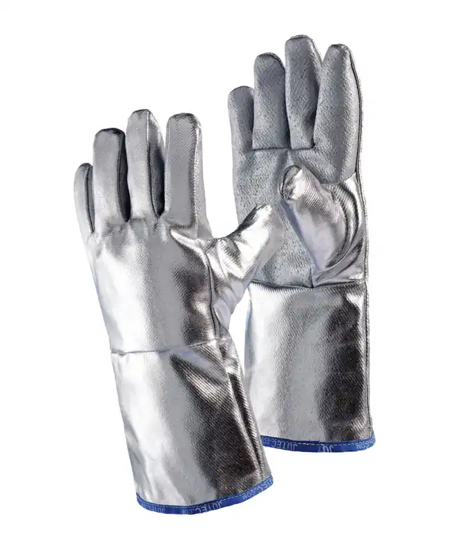 Geprüft JUTEC Hitzeschutzhandschuh 5 Finger L: 380 mm Preox-Aramid einseitig aluminisiert, PV