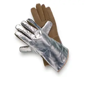 Wochenendangebot JUTEC Hitzeschutzhandschuh Sebatanleder/Aluminium, bis 1000°C, 5-Finger, 380 mm  Länge: 380 mm