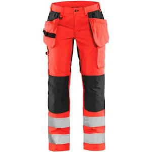 Versand Am Gleichen Tag Blakläder Damen High Vis Bundhose mit Stretch rot/schwarz Größe: 25