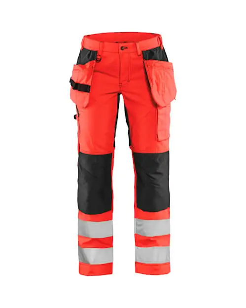 Versand Am Gleichen Tag Blakläder Damen High Vis Bundhose mit Stretch rot/schwarz Größe: 25