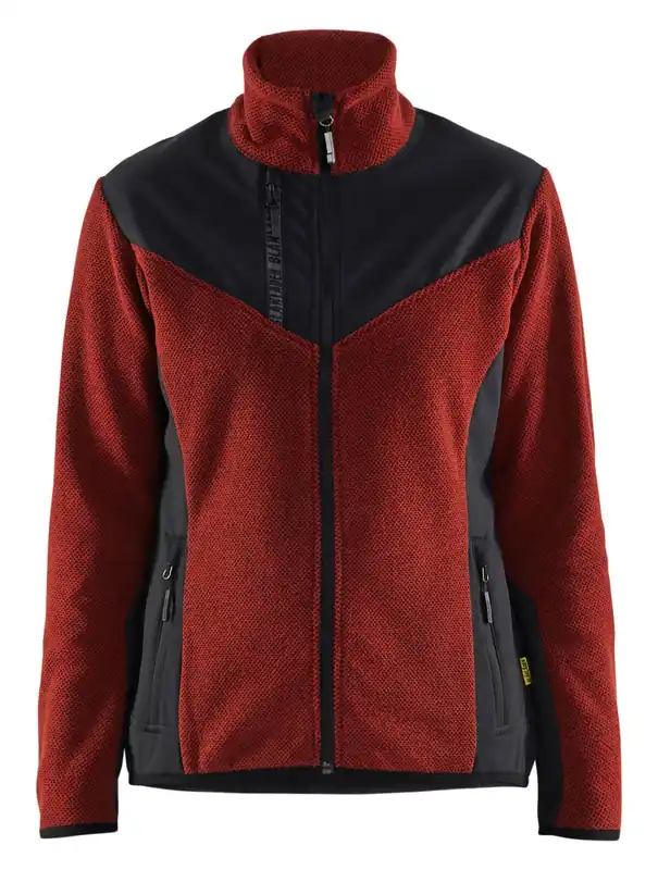Schneller Versand Blakläder Damen Strickjacke 5943 mit Softshell rostrot/schwarz Größe: 3XL