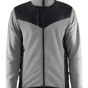 Solange Der Vorrat Reicht Blakläder Strickjacke 5942 mit Softshell grau melange/schwarz Größe: 3XL