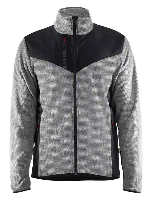Solange Der Vorrat Reicht Blakläder Strickjacke 5942 mit Softshell grau melange/schwarz Größe: 3XL