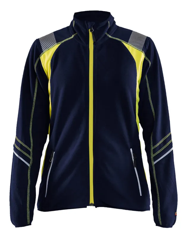 Blakläder Damen Microfleece Jacke 4973 marineblau/gelb Größe: 3XL Markenware