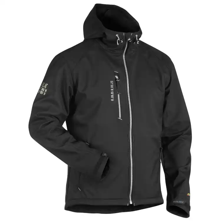 Schneller Versand Blakläder Softshell Jacke mit Kapuze 4949 schwarz/silber Größe: 3XL