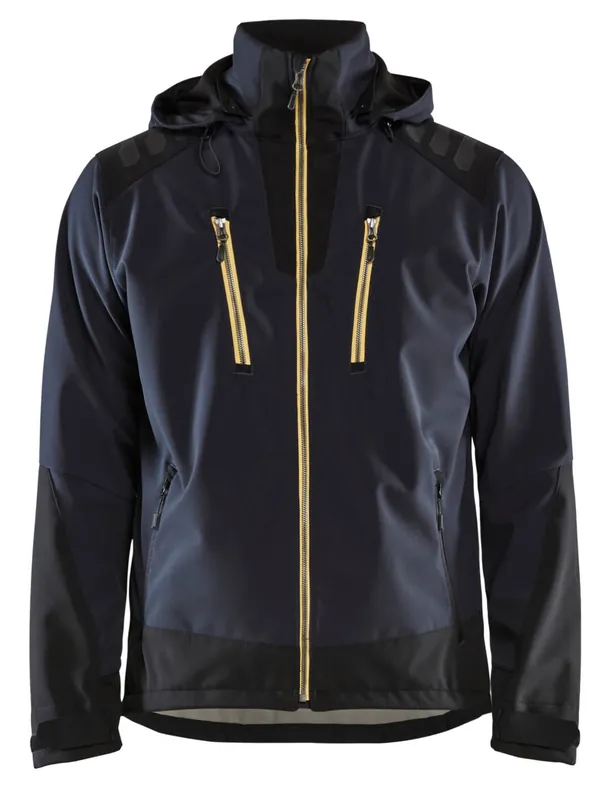 Sofort Bestellen Blakläder Softshell Jacke 4749 dunkelblau/gelb Größe: 3XL