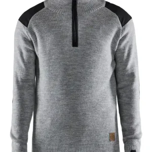 Schnäppchen Blakläder Wollsweater 4630 grau melange/dunkelgrau Größe: 3XL