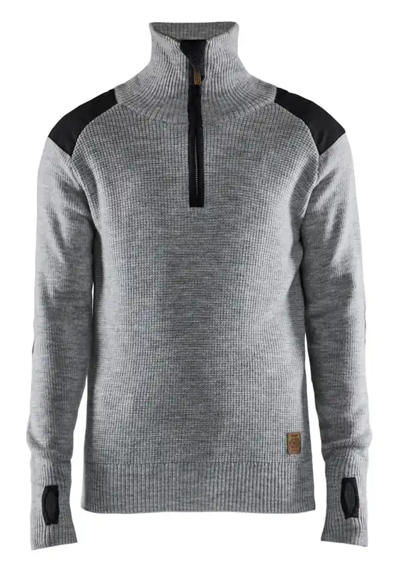 Schnäppchen Blakläder Wollsweater 4630 grau melange/dunkelgrau Größe: 3XL