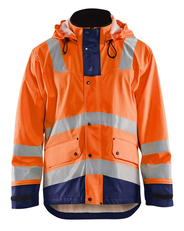 Ausverkauf Blakläder Regenjacke Level 2 orange/marineblau Größe: 3XL