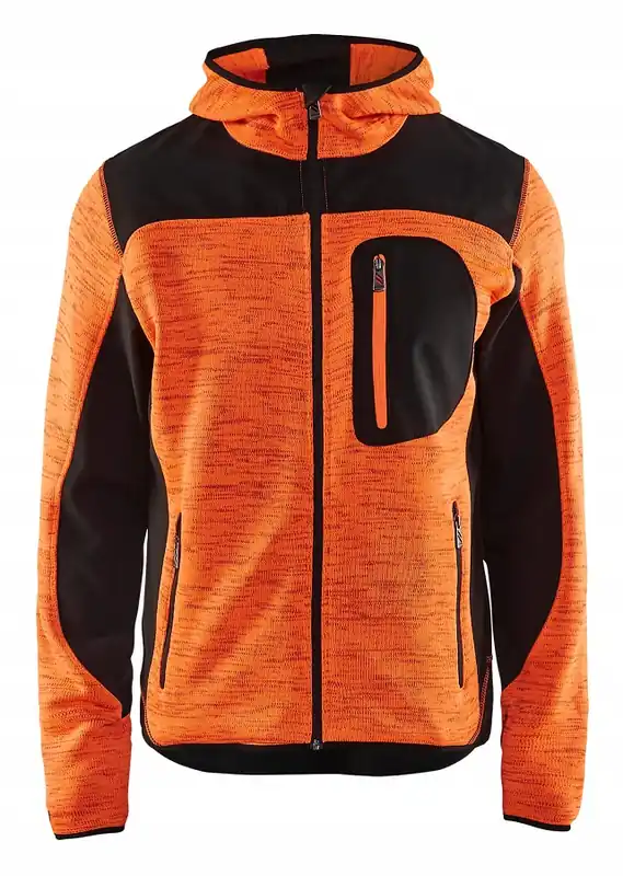 Top-Seller Blakläder Strickjacke 4930 mit Softshell orange/schwarz Größe: 3XL