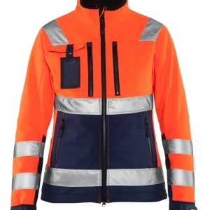 Beliebt Blakläder Damen High Vis Softshell Jacke 4902 orange/marineblau Größe: 3XL
