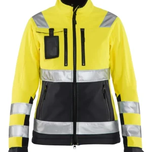 Sonderangebot Blakläder Damen High Vis Softshell Jacke 4902 gelb/schwarz Größe: 3XL