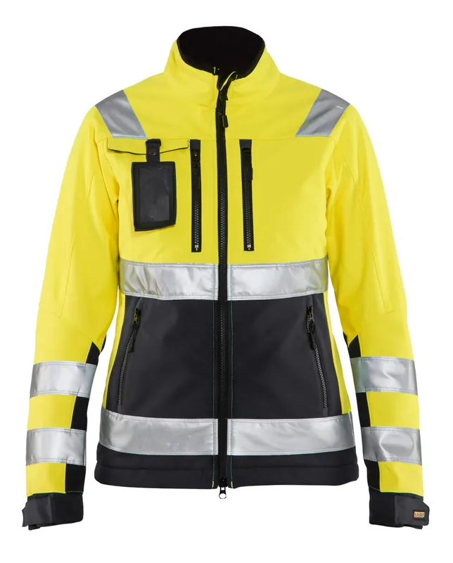 Sonderangebot Blakläder Damen High Vis Softshell Jacke 4902 gelb/schwarz Größe: 3XL