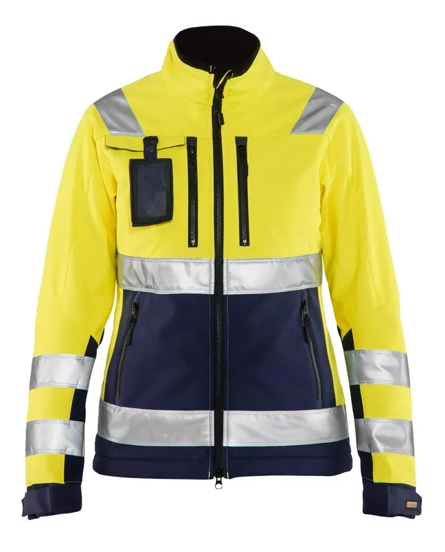 Begrenztes Angebot Blakläder Damen High Vis Softshell Jacke 4902 gelb/marineblau Größe: 3XL