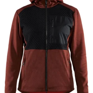 Blakläder Damen Kapuzenswater mit Reißverschluss rostrot/schwarz Größe: 3XL Top-Angebot