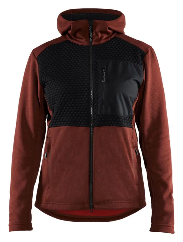 Blakläder Damen Kapuzenswater mit Reißverschluss rostrot/schwarz Größe: 3XL Top-Angebot
