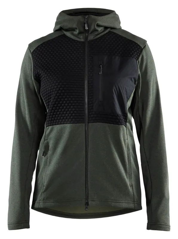Solange Der Vorrat Reicht Blakläder Damen Kapuzenswater mit Reißverschluss herbstgrün/schwarz Größe: 3XL