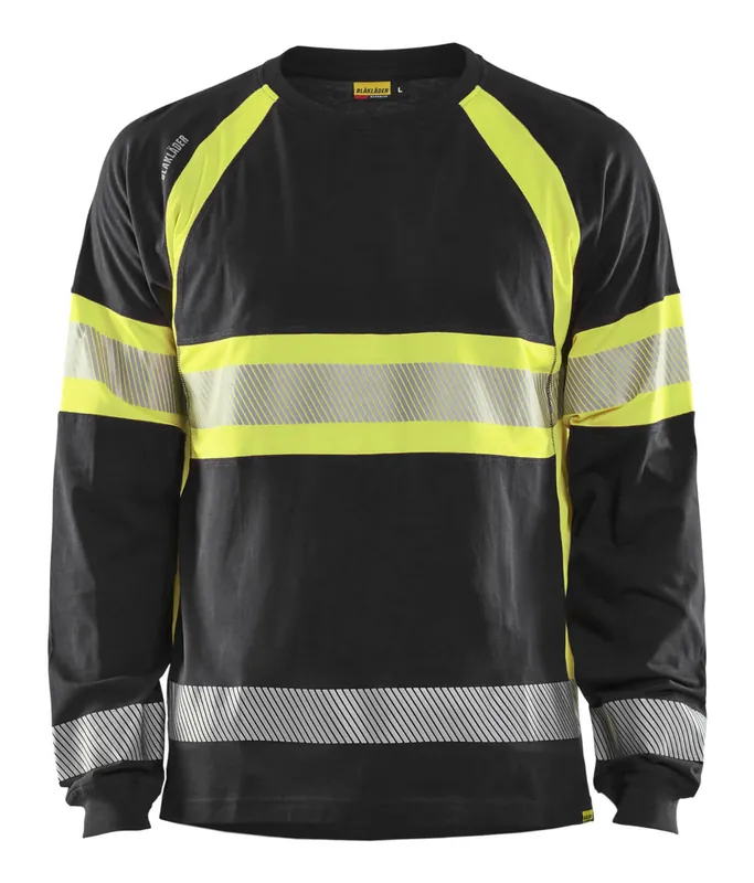 Sichere Zahlung Blakläder High Vis Shirt langärmelig 3510 schwarz/gelb Größe: 3XL
