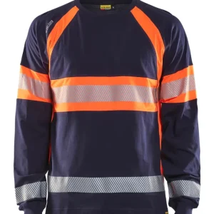 Bestpreis Blakläder High Vis Shirt langärmelig 3510 marineblau/orange Größe: 3XL