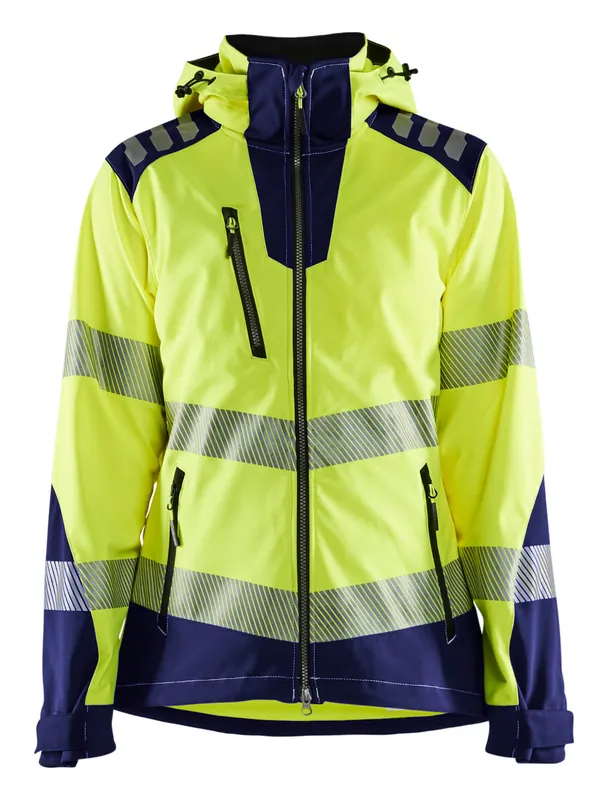 Sofort Bestellen Blakläder Damen HighVis Softshelljacke 4791 HighVis gelb/marineblau Größe: 3XL