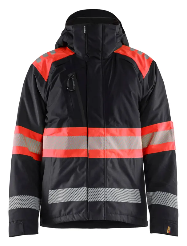 Begrenztes Angebot Blakläder HighVis Winterjacke Klasse 1 schwarz/HighVis rot Größe: 3XL
