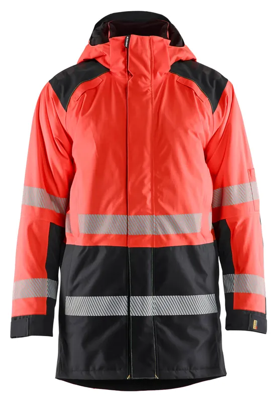 Ausverkauf Blakläder High Vis Winterparka Klasse 3 High Vis rot/schwarz Größe: 3XL