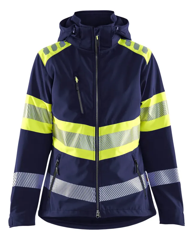 Blakläder Damen HighVis Softshelljacke 4404 marinebl/HighVis gelb Größe: 3XL Sonderaktion