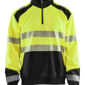 Wochenendangebot Blakläder High Vis Sweatshirt Half Zip High Vis gelb/schwarz Größe: 3XL