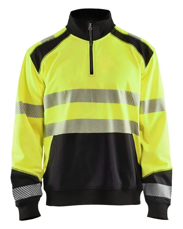 Wochenendangebot Blakläder High Vis Sweatshirt Half Zip High Vis gelb/schwarz Größe: 3XL