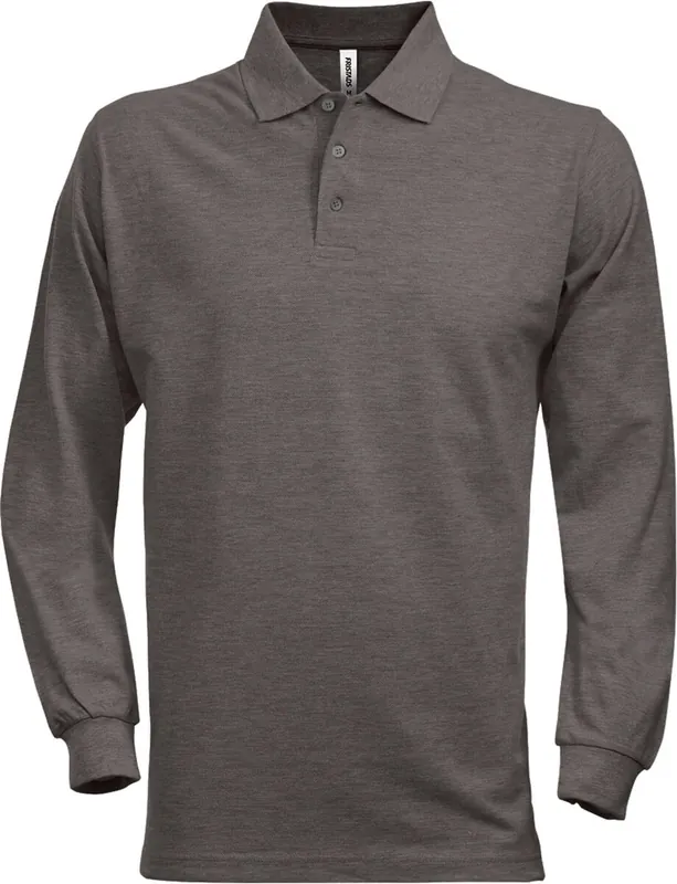 Angebot FRISTADS Acode Poloshirt Langarm 1722 PIQ dunkelgrau Größe: L
