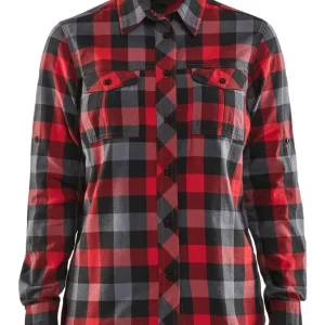 Blakläder Damen Flanellhemd 3209 rot/schwarz Größe: 3XL Geprüft