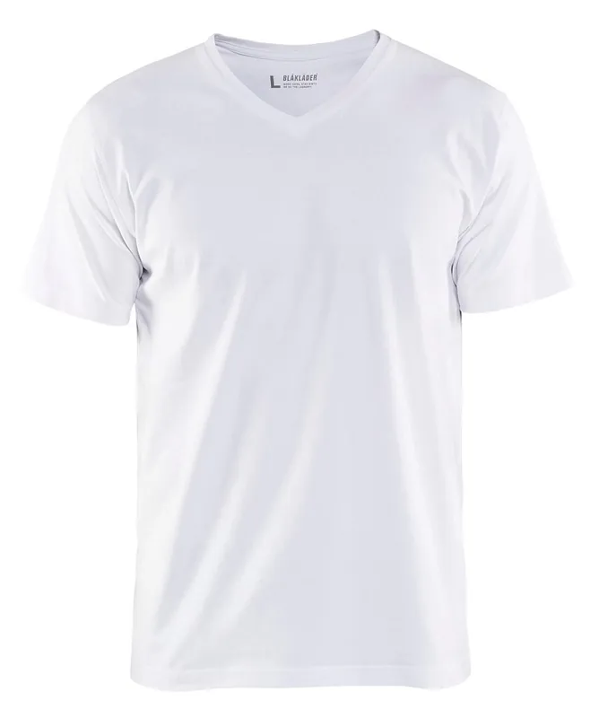 Versand Am Gleichen Tag Blakläder T-Shirt, V Kragen weiß Größe: 3XL