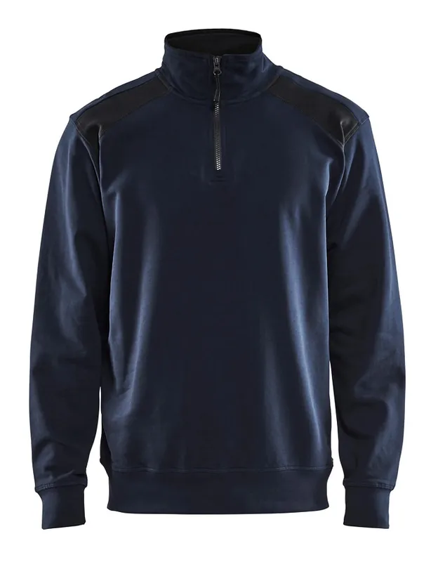 Ausverkauf Blakläder Sweater mit Half Zip 2 dunkel marineblau/schwarz Größe: 3XL