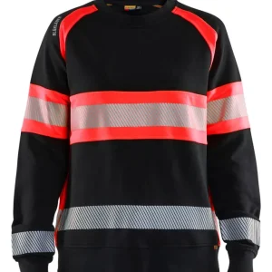 Blakläder Damen High Vis Sweatshirt 3409 schwarz/HighVis rot Größe: 3XL Neue Kollektion