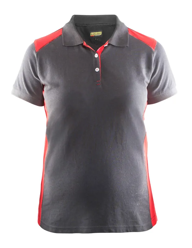 Blakläder Damen Polo Shirt 3390 grau/rot Größe: 3XL Expressversand