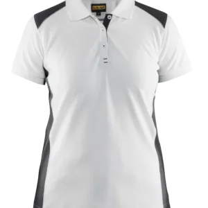 Solange Der Vorrat Reicht Blakläder Damen Poloshirt 3390 weiß/dunkelgrau Größe: 3XL