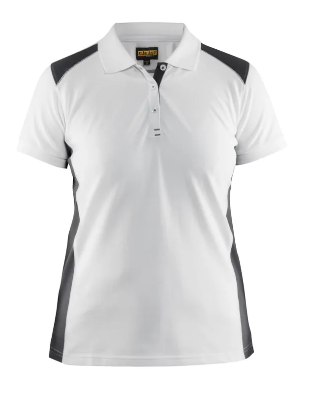 Solange Der Vorrat Reicht Blakläder Damen Poloshirt 3390 weiß/dunkelgrau Größe: 3XL
